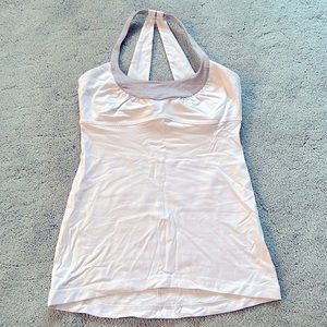 Lululemon scoop tank white with grey detailing size 6